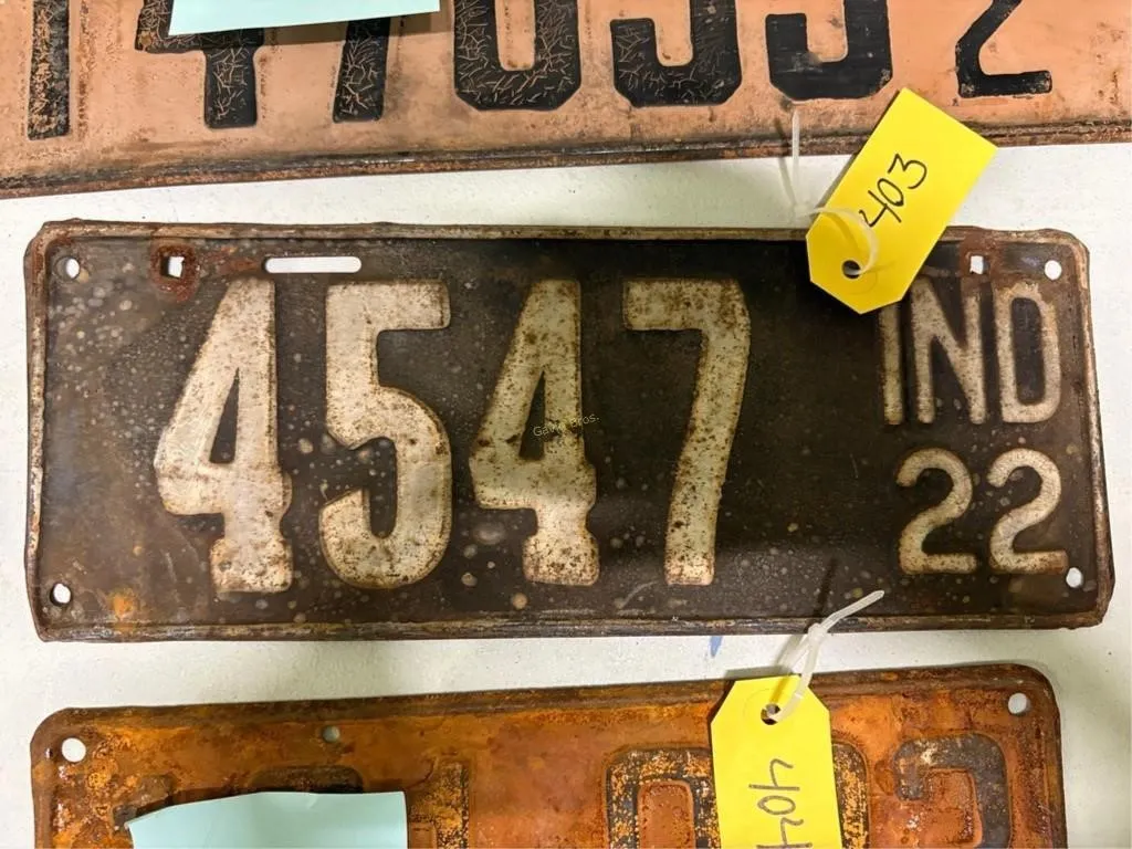 Indiana 1922 License Plate