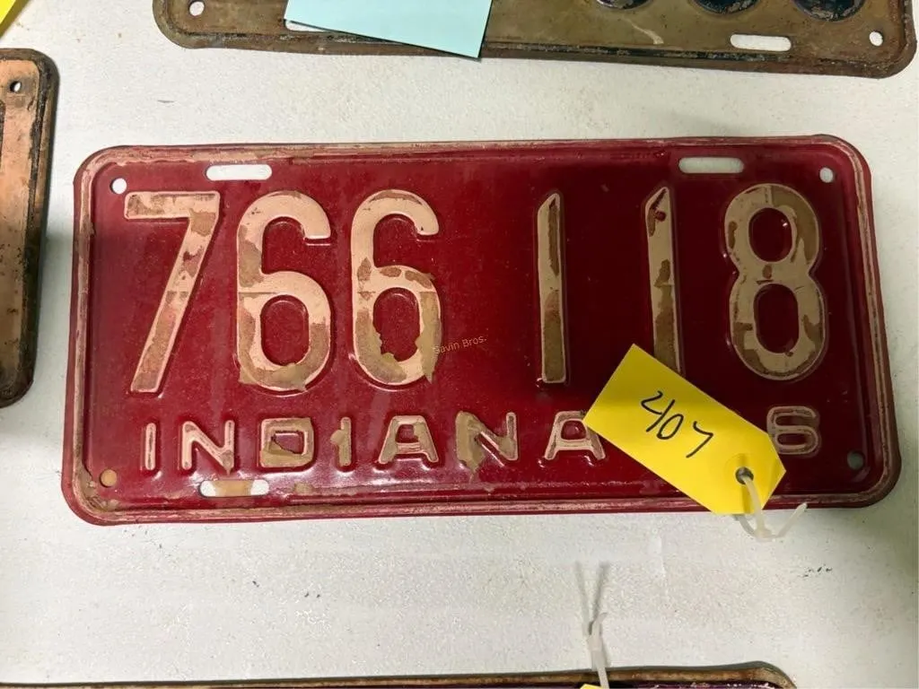 Indiana 1936 License Plate