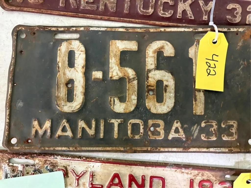 Manitoba 1933 License Plate