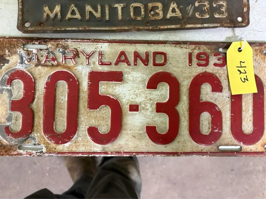 Maryland 1932 License Plate