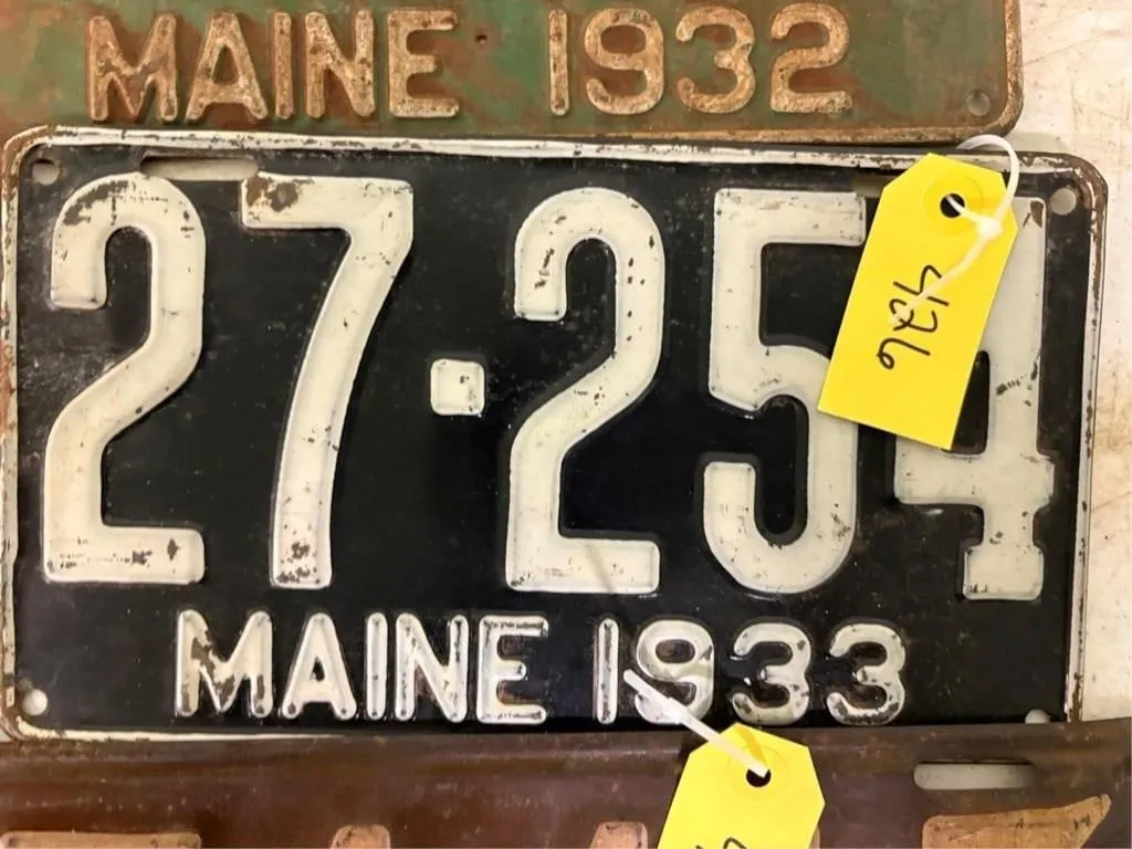 Maine 1933 License Plate