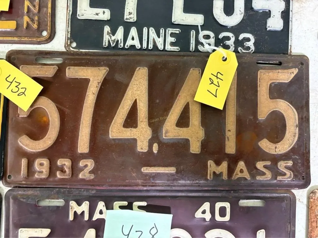 Mass 1932 License Plate