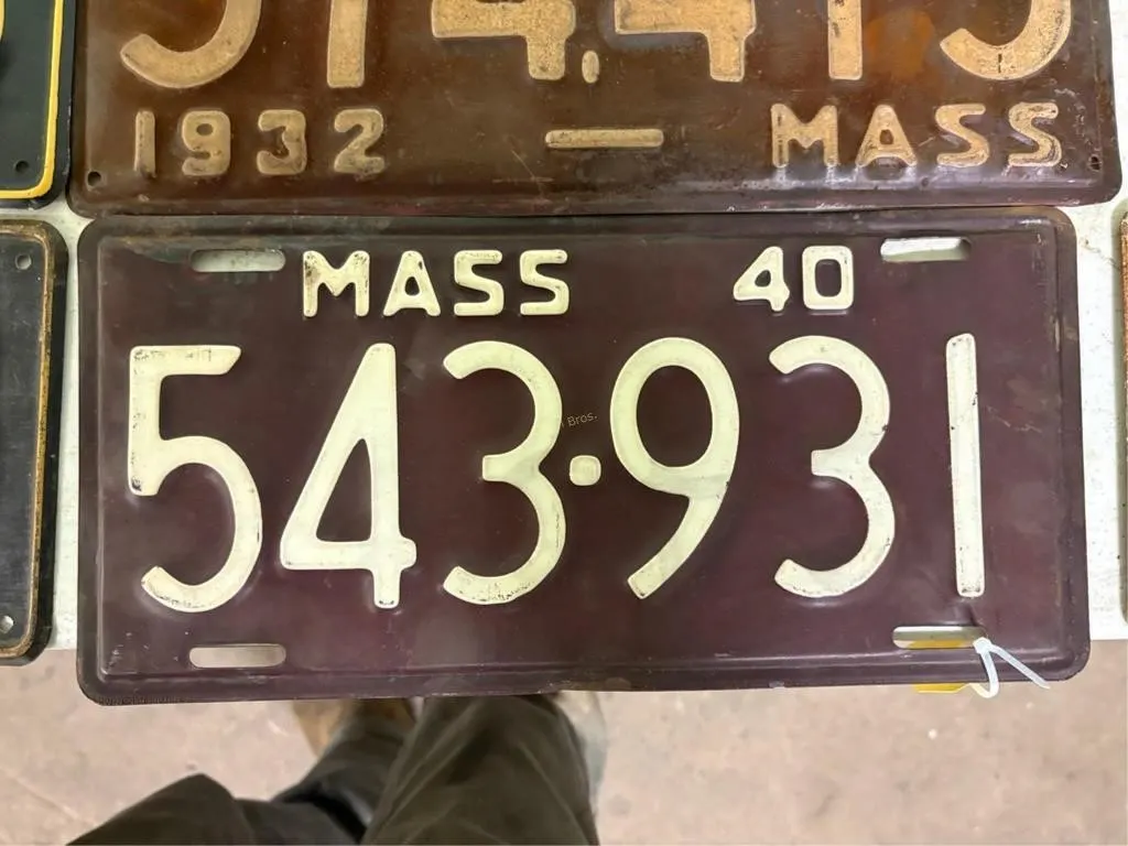 Mass 1940 License Plate