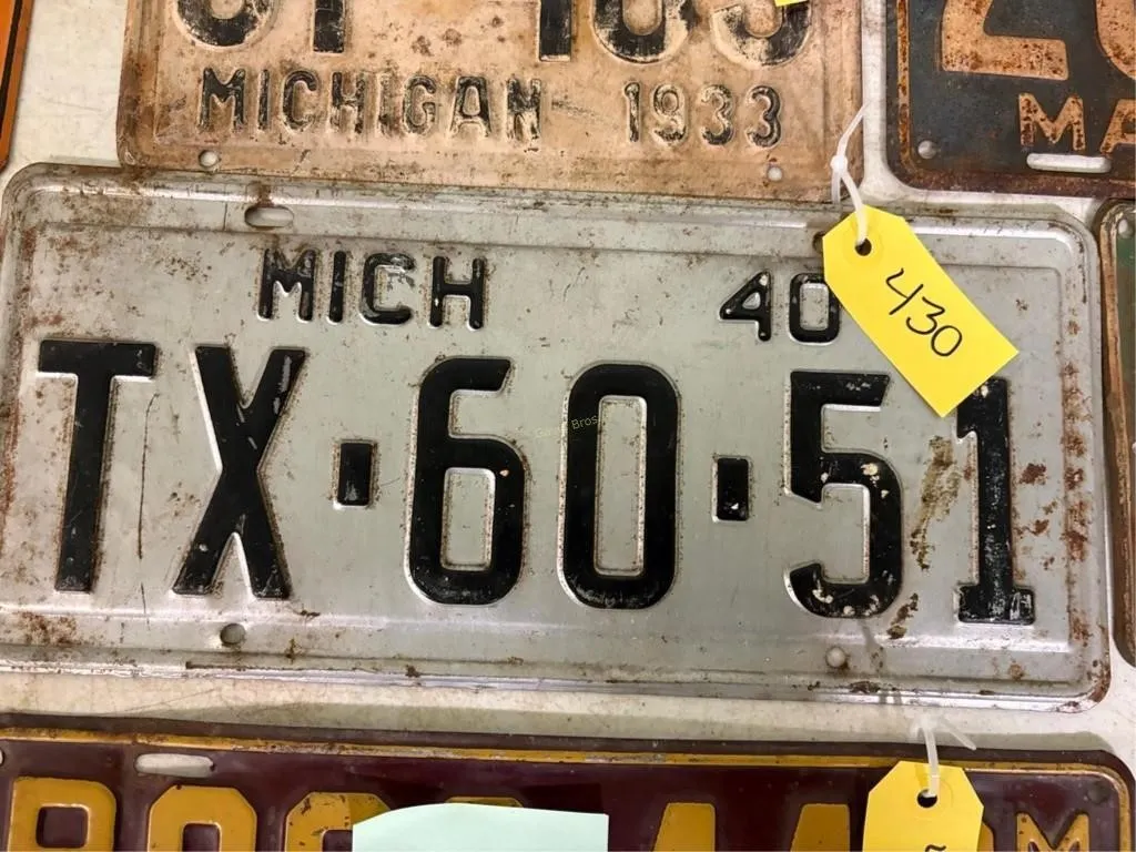 Michigan 1940 License Plate
