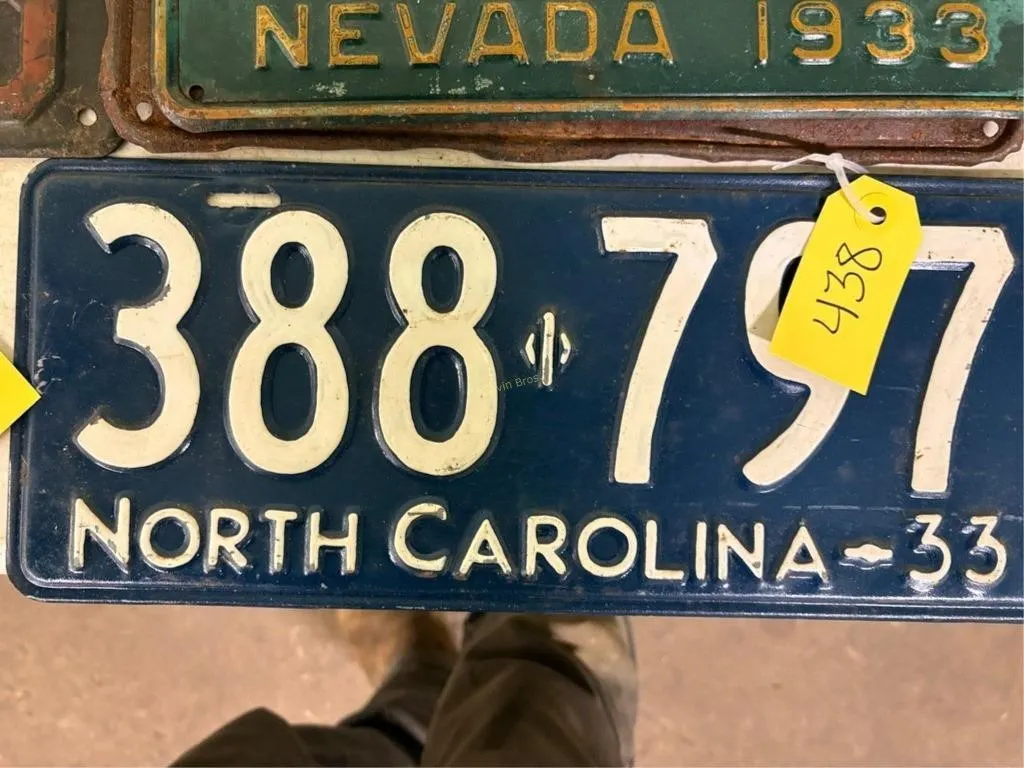 North Carolina 1933 License Plate