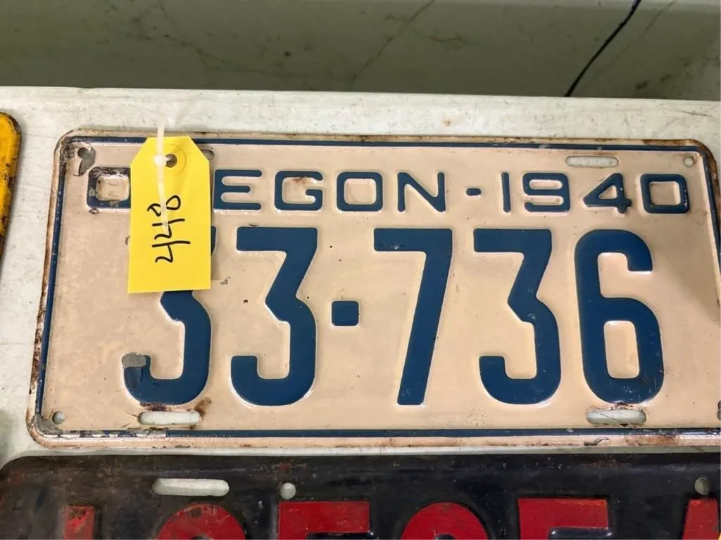 Oregon 1940 License Plate
