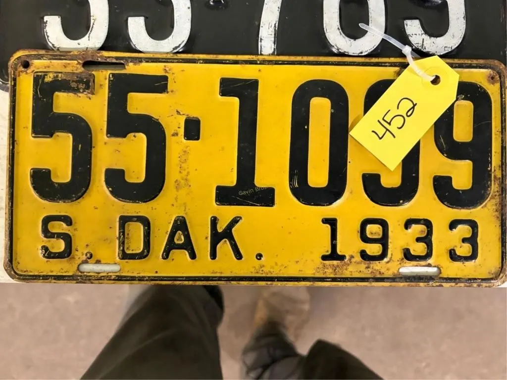 S.DAK 1933 License Plate