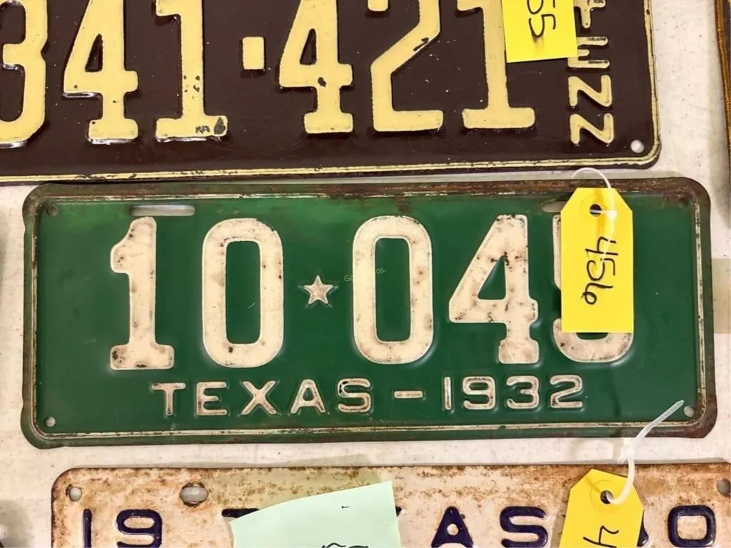 Texas 1932 License Plate
