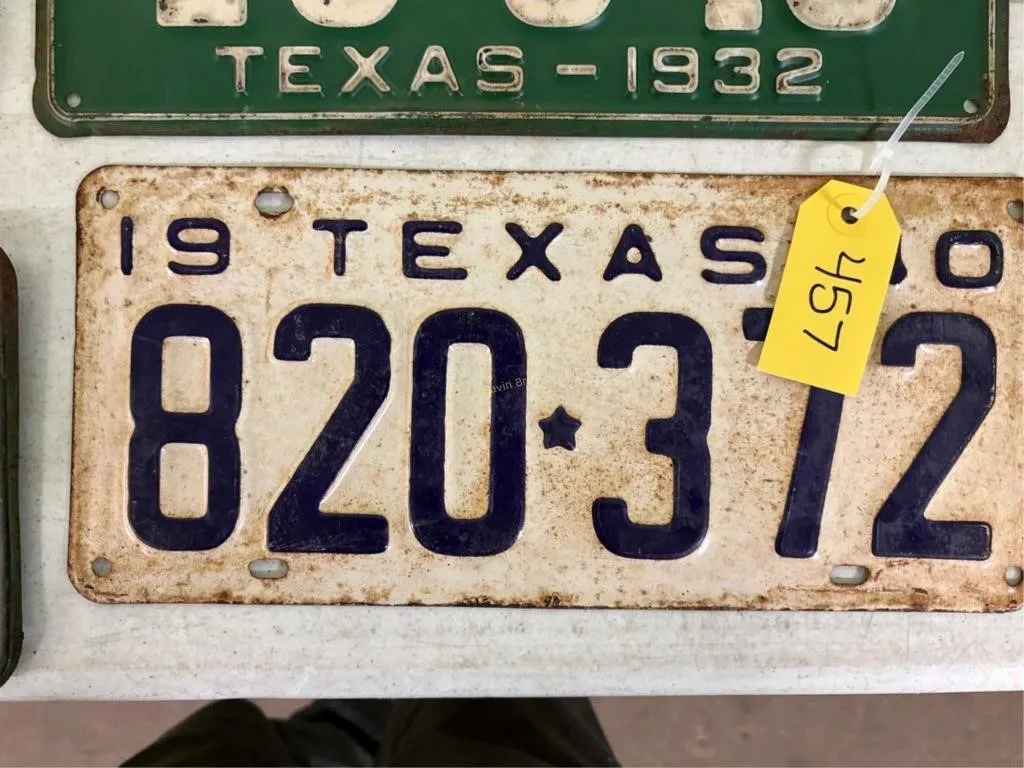 Texas 1940 License Plate