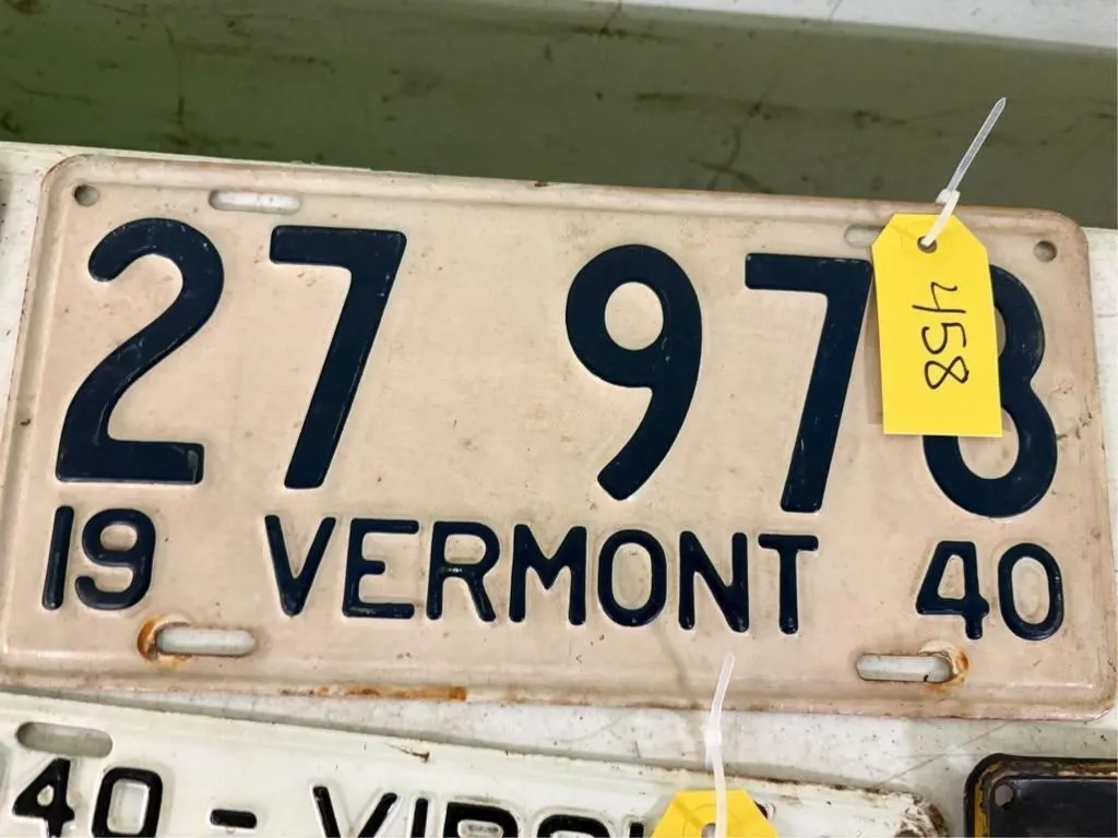 Vermont 1940 License Plate
