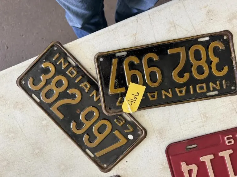 2-Indiana License Plates