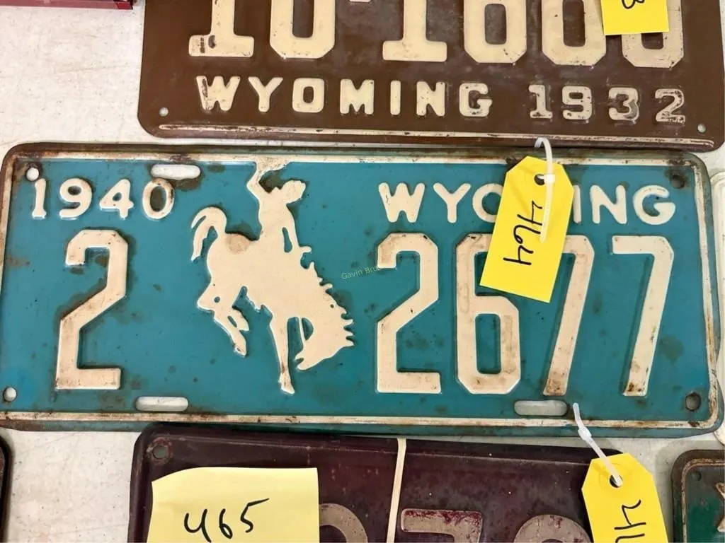 Wyoming 1940 License Plate