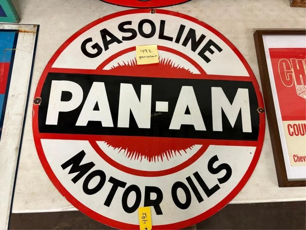 Pan-am Motor oils Porcelain Sign