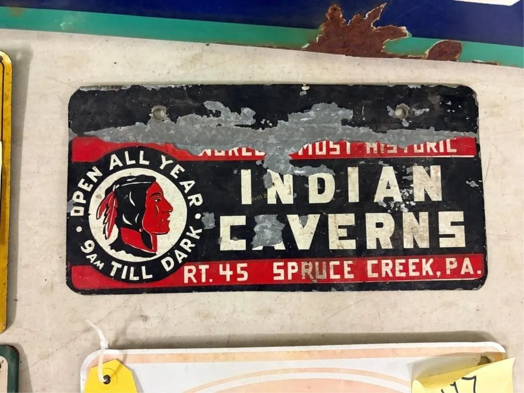 Indian Caverns Metal Sign