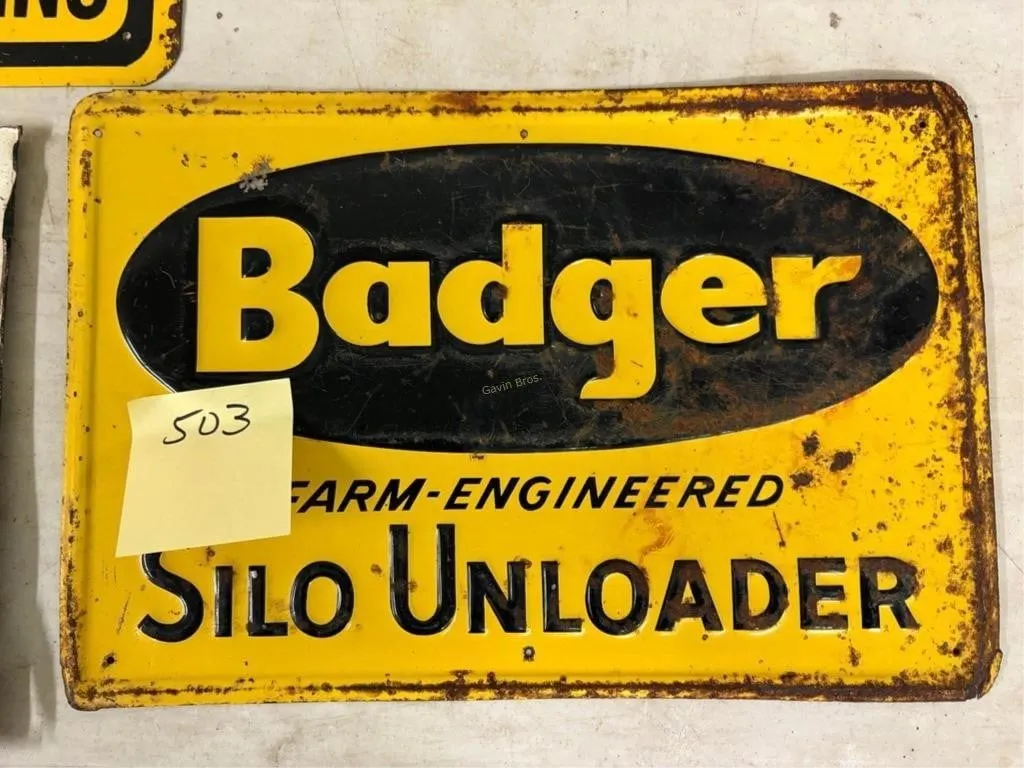 Badger Silo Unloader Metal Sign