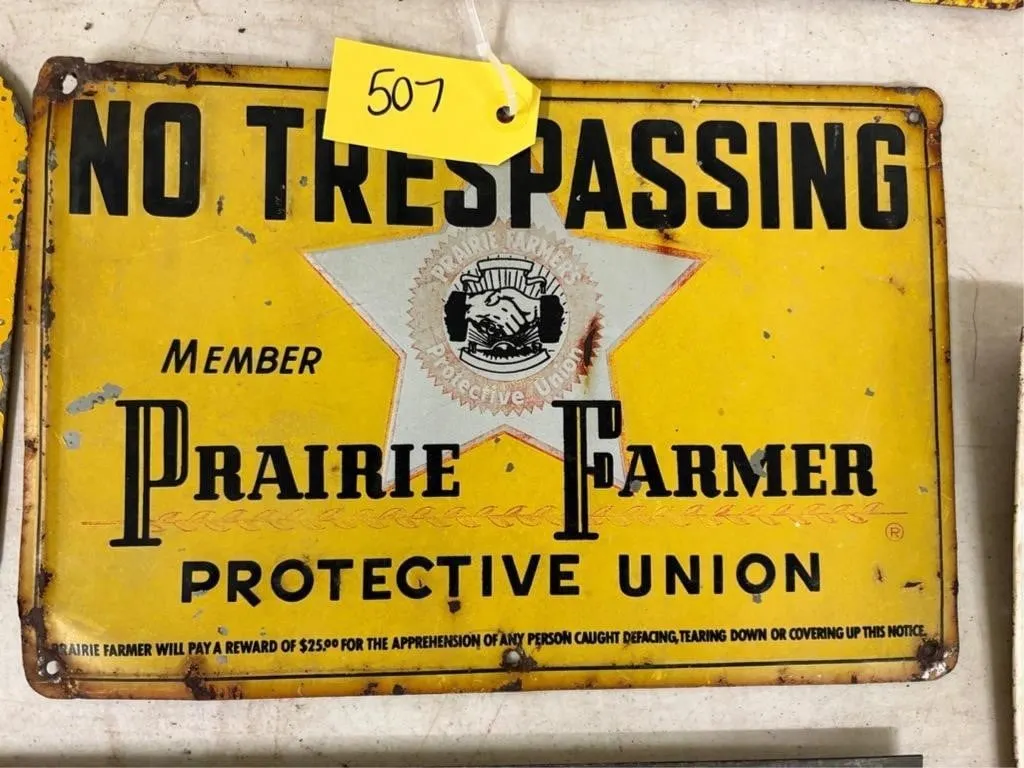 Prairie Farmer "No Trespassing" Metal Sign
