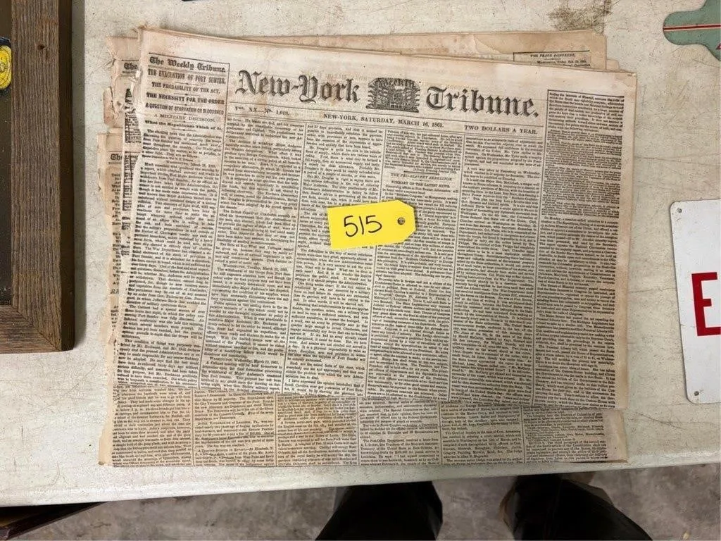New York Tribune Civil War Newspaper