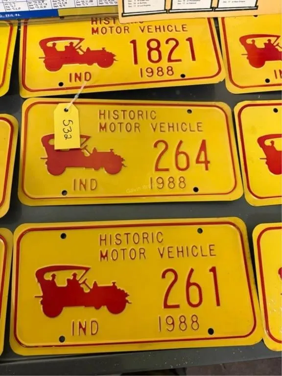 (3) IND Historic Motor Vehicle License Plates