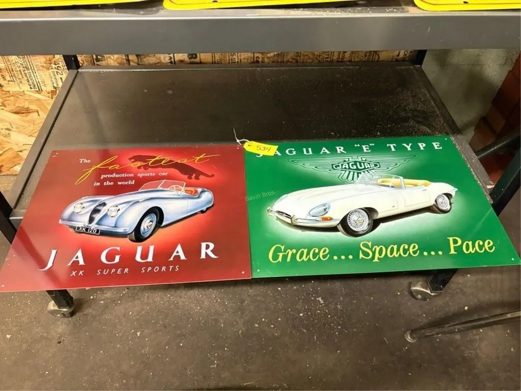 (2) Jaguar Tin Signs