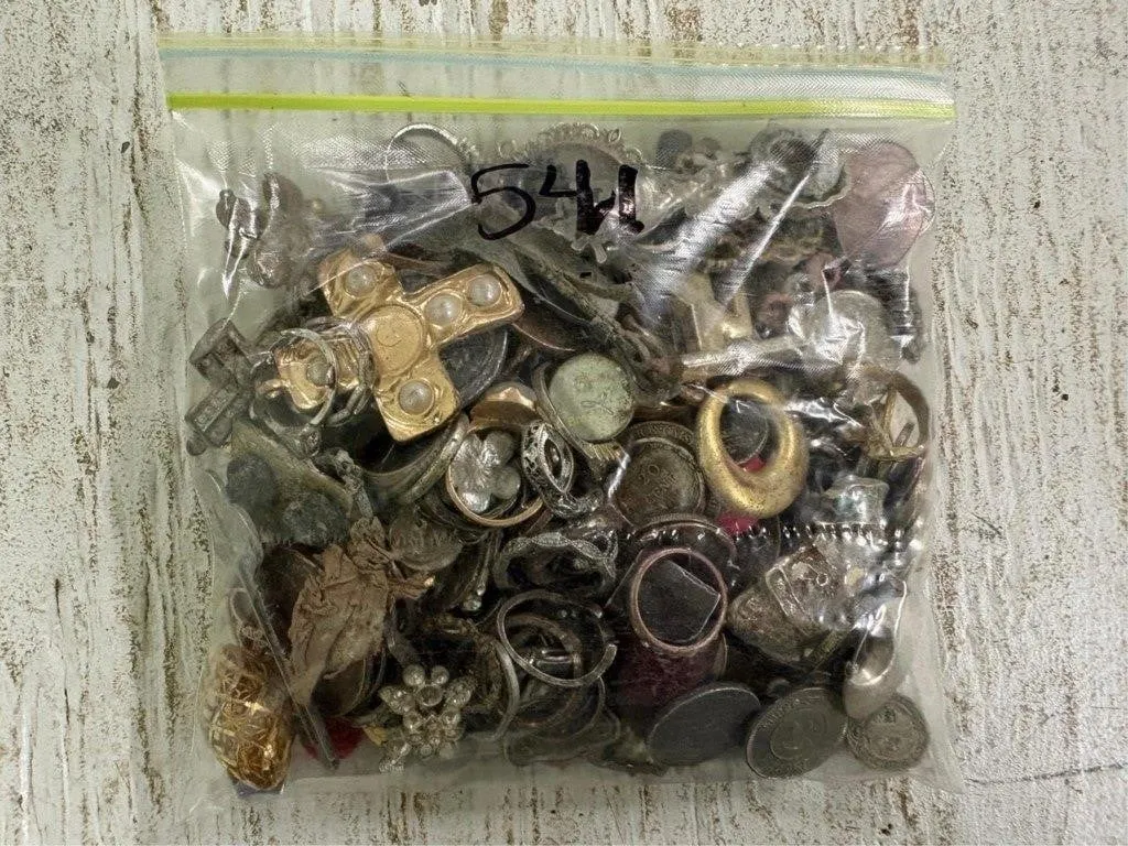 Bag of Misc Jewelry, Coins & other