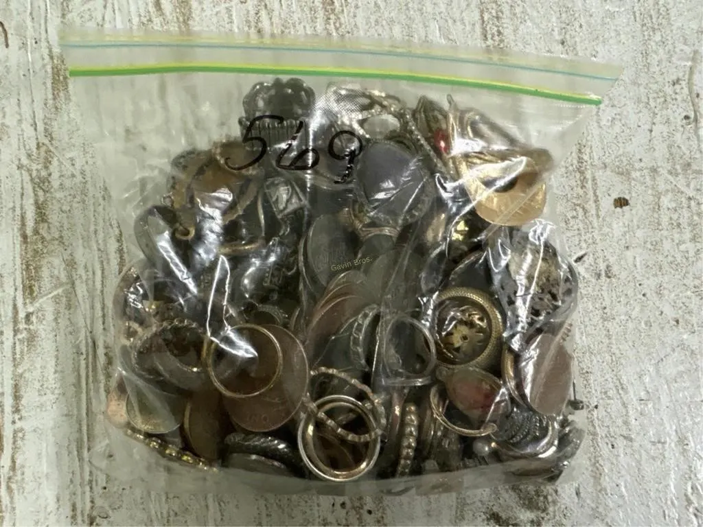 Bag of Misc Jewelry, Coins & other