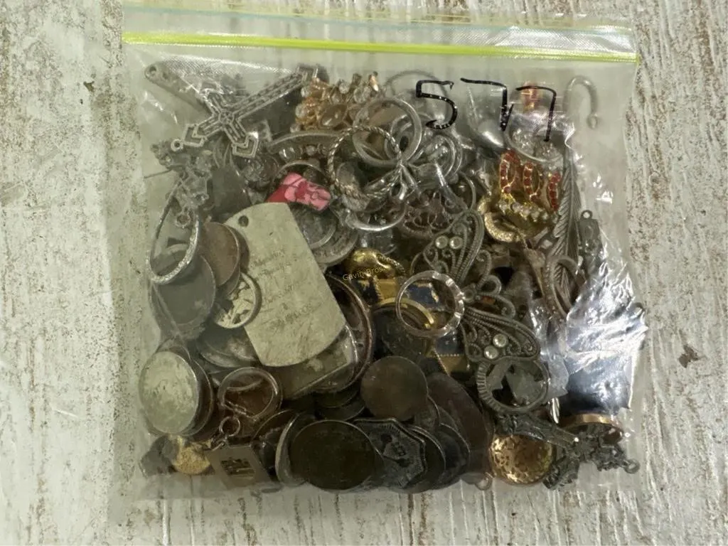 Bag of Misc Jewelry, Coins & other