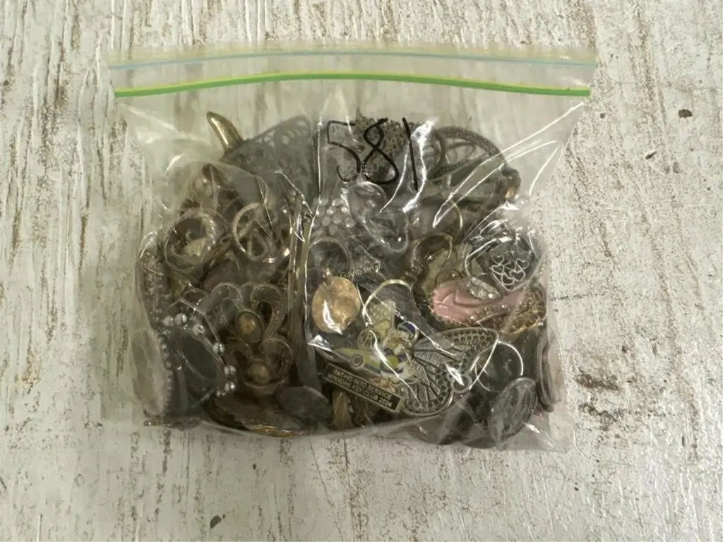 Bag of Misc Jewelry, Coins & other