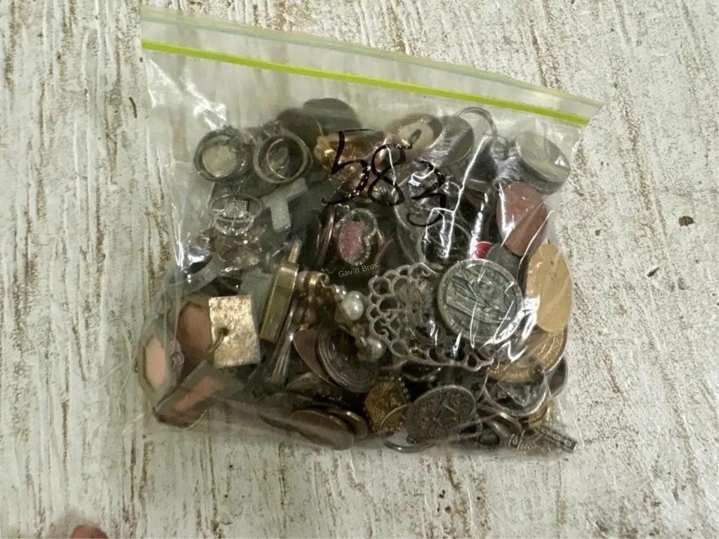 Bag of Misc Jewelry, Coins & other