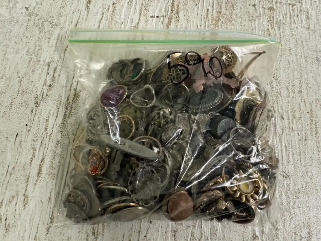 Bag of Misc Jewelry, Coins & other