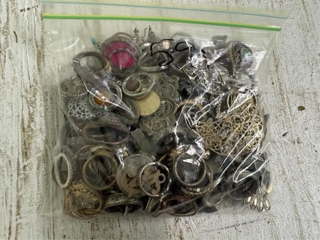 Bag of Misc Jewelry, Coins & other