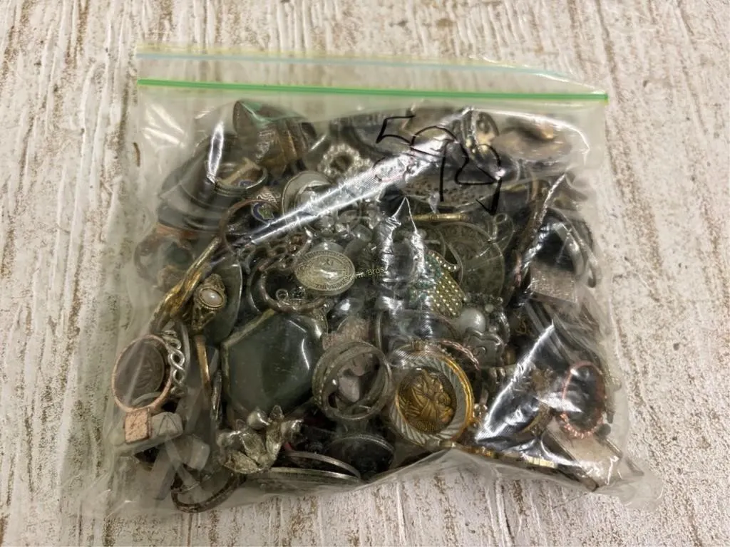 Bag of Misc Jewelry, Coins & other