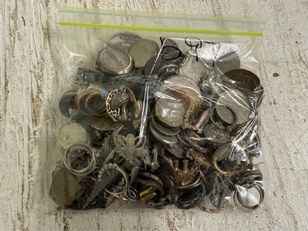 Bag of Misc Jewelry, Coins & other