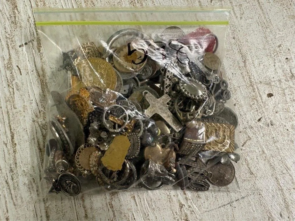 Bag of Misc Jewelry, Coins & other