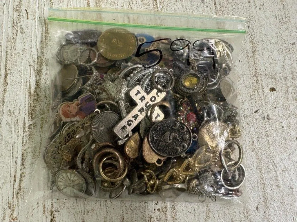 Bag of Misc Jewelry, Coins & other
