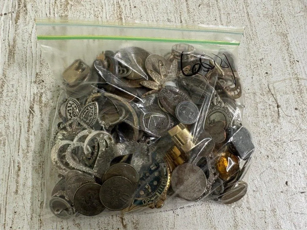 Bag of Misc Jewelry, Coins & other