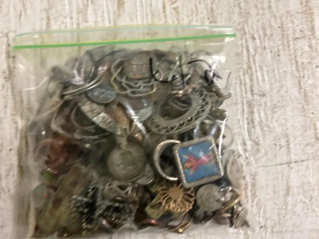 Bag of Misc Jewelry, Coins & other