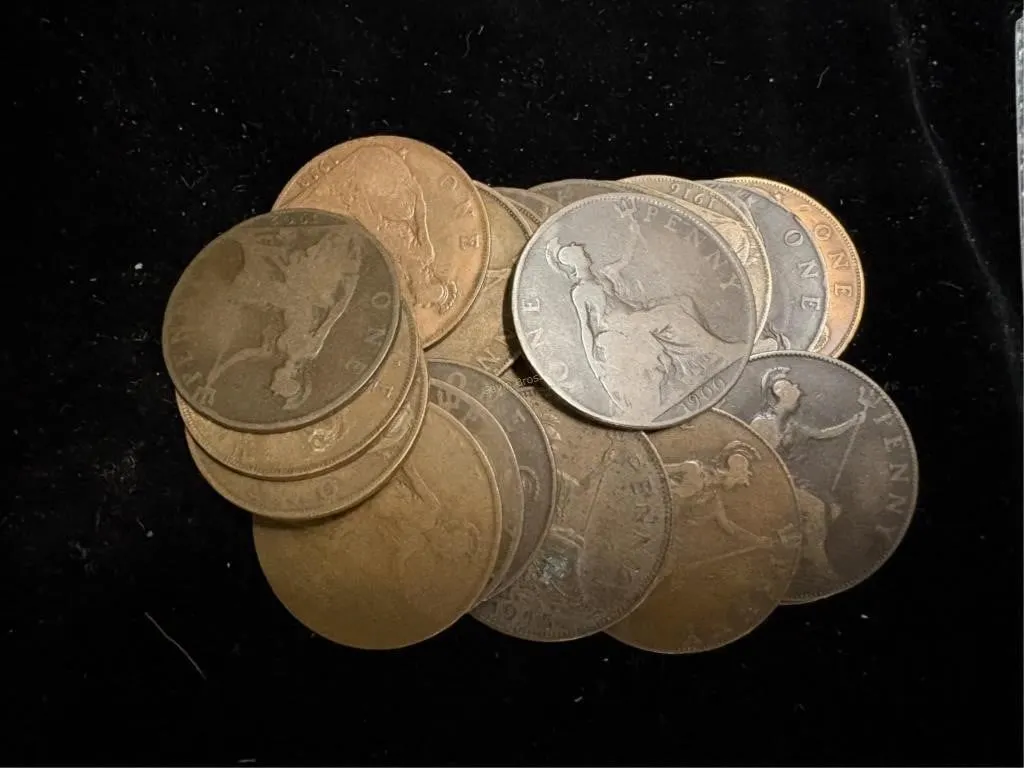 Queen Victoria Great Britian Pennies