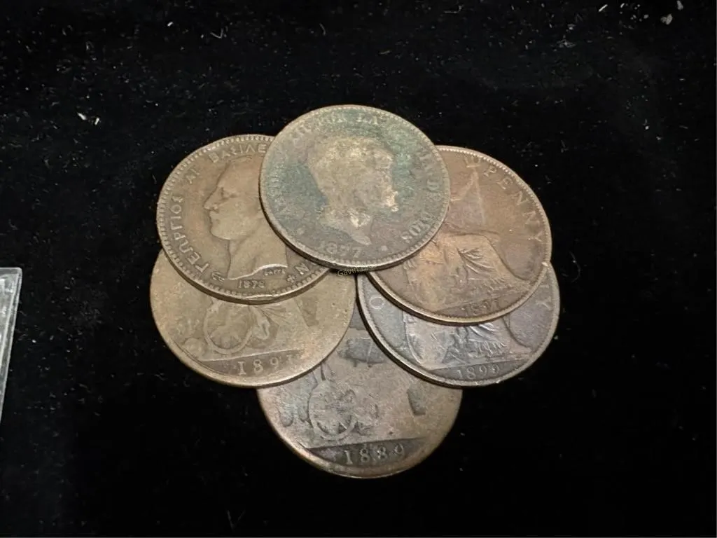 Greece Coin & Queen Victoria Pennies