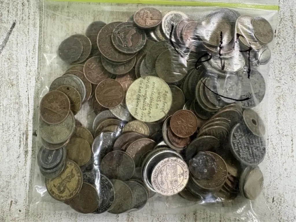 Unsearched bags of misc coins