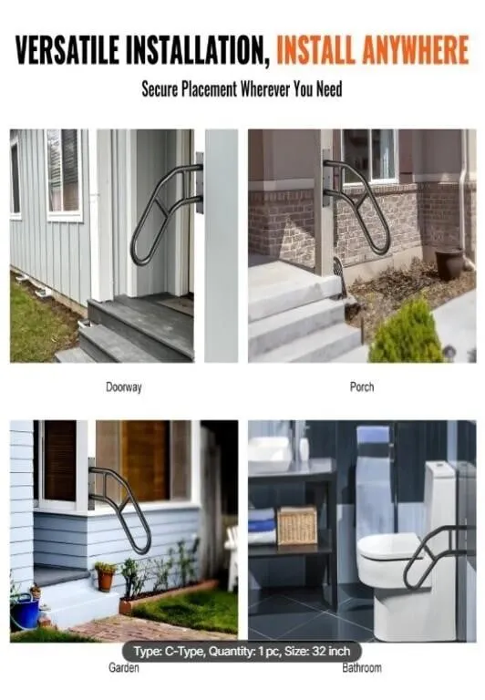 VEVOR Handrails for Outdoor Steps, 32" Length Wald