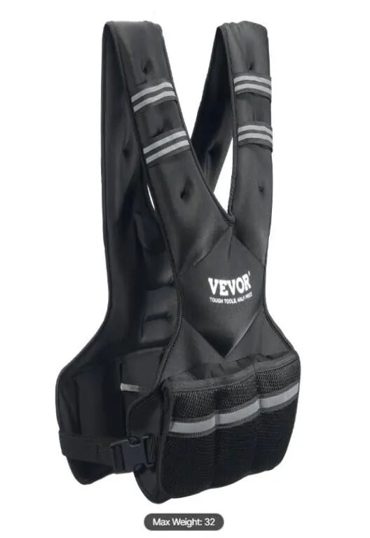 VEVOR Adjustable Weighted Vest, 20-32lb Weight Veg