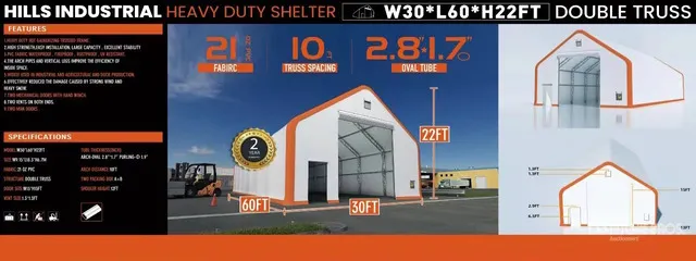 2026 HIlls Industrial 603022 30 ft x 60 ft x 22 ft Storage Building (Unused)