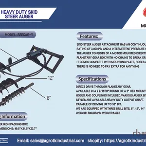 2026 Mower King SSECAG-Y Skid Steer Auger (Unused)