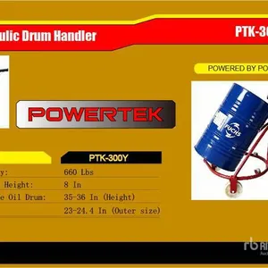 2026 Powertek PTK-300Y Hydraulic Drum Handler (Unused)