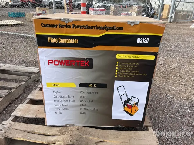 2026 Powertek MS120 Vibratory Plate Compactor (Unused)