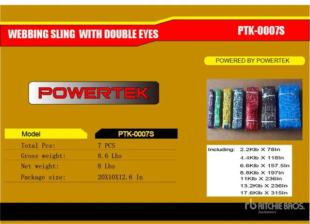 2026 Powertek PTK-0007S Double Eyes Webbing Sling (Unused)