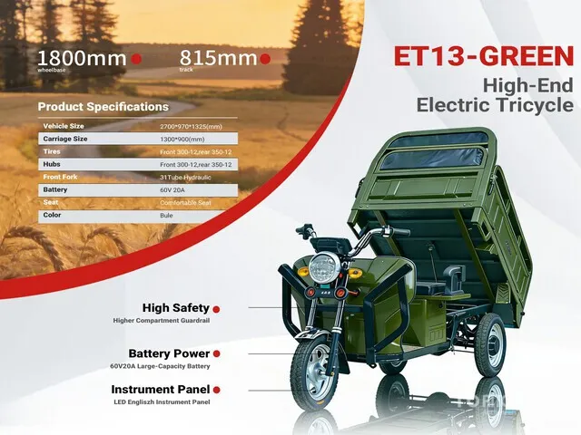 2026 ET13-GREEN Triciclo Electrico (Sin Usar) / Trike (Unused)