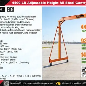 2026 STARVOX JT2-4-2 4400 lb Adjustable Height All-Steel Gantry Crane (Unused)