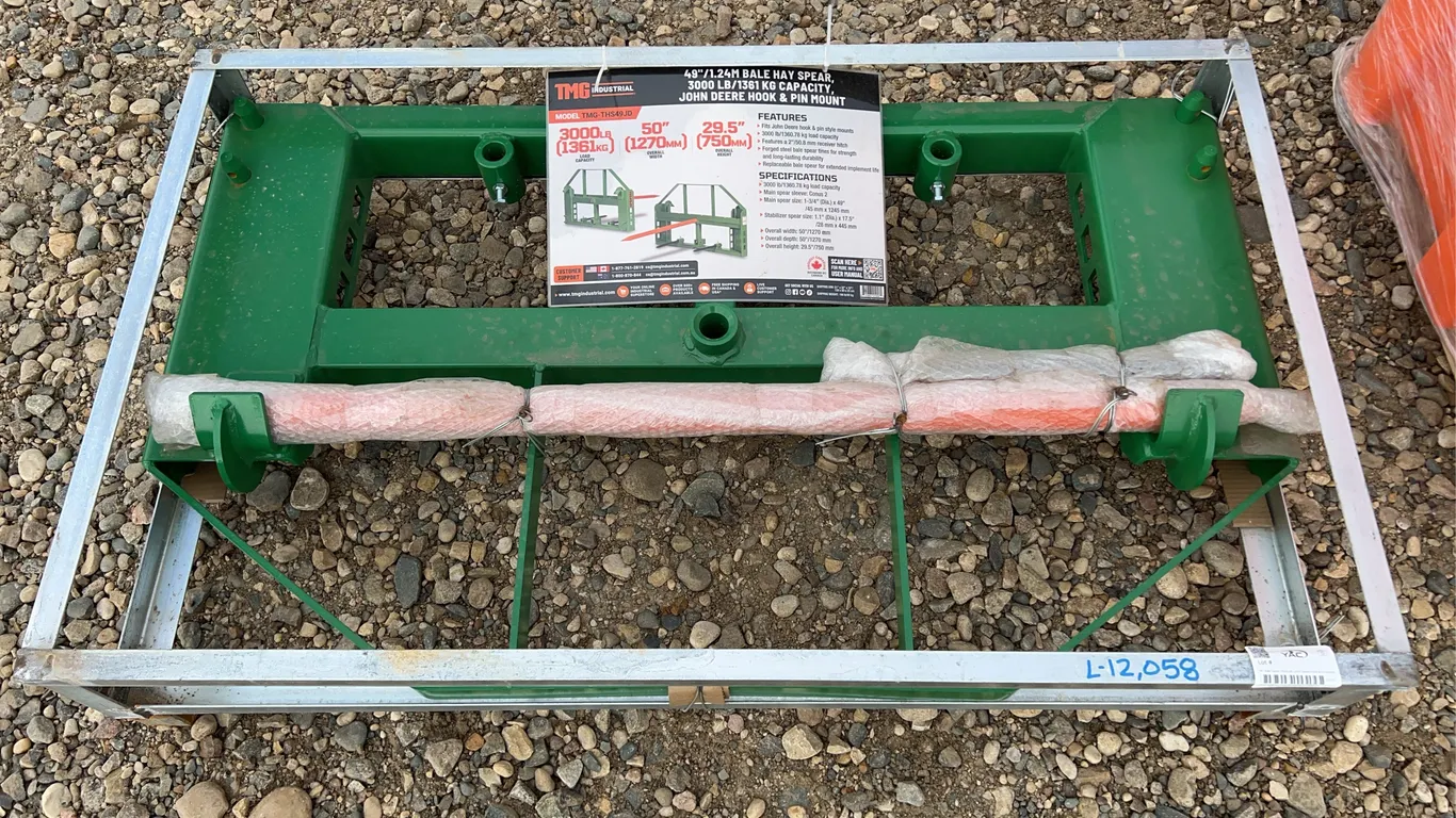 49" Bale Spear 3000lbs John Deere Hook & Pin Mount