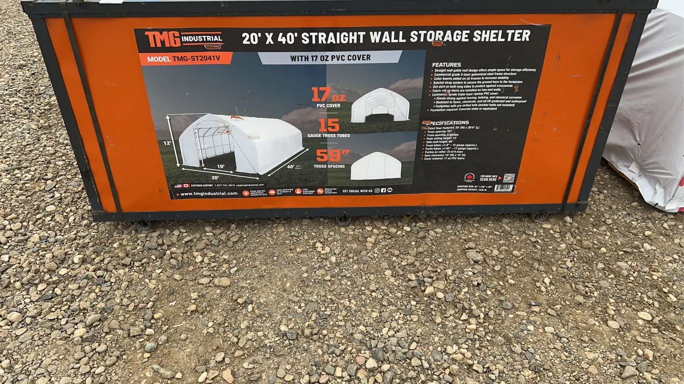 Shelter Straight Wall 20' x 40' PVC Cover - StanForge - ST2041V